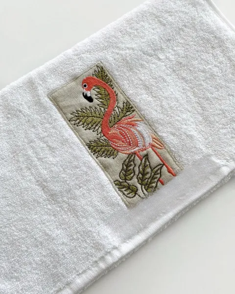 Flamingo Nakışlı Havlu